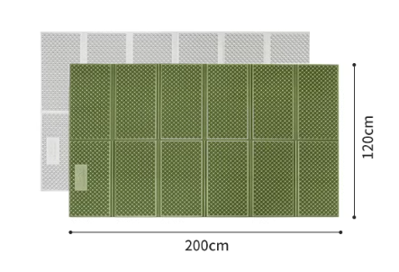 Коврик туристический Naturehike двойной 200х120х1.8 см. IXPE, зеленый