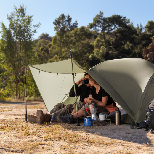 Палатка Naturehike Mongar PRO 2-местная, алюминиевый каркас, коричневая