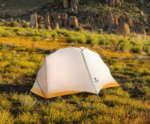 Палатка Naturehike Cloud Trace 1-местная, алюминиевый каркас, серо-желтая