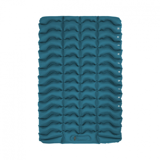 Коврик надувной Naturehike FC01 200х125х9,5 см, двойной, с насосом, голубой