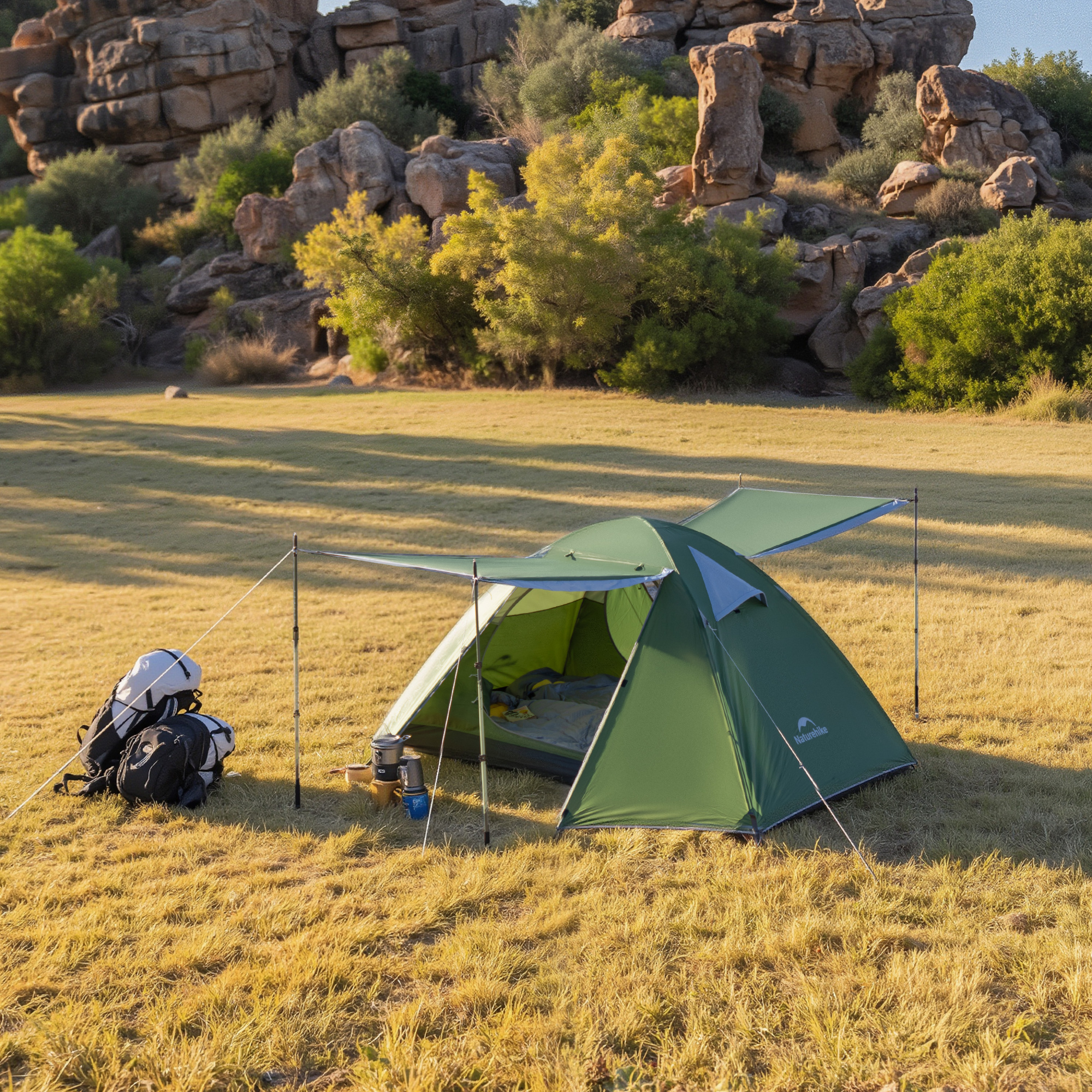 Палатка Naturehike Bleik Series 2-местная, тип B, алюминиевый каркас, синяя