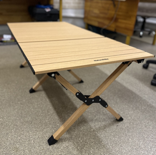 Стол туристический Naturehike Star Jane L01 складной, 117х60х44 см, с Х-образными ножками, бежевый (уценка)