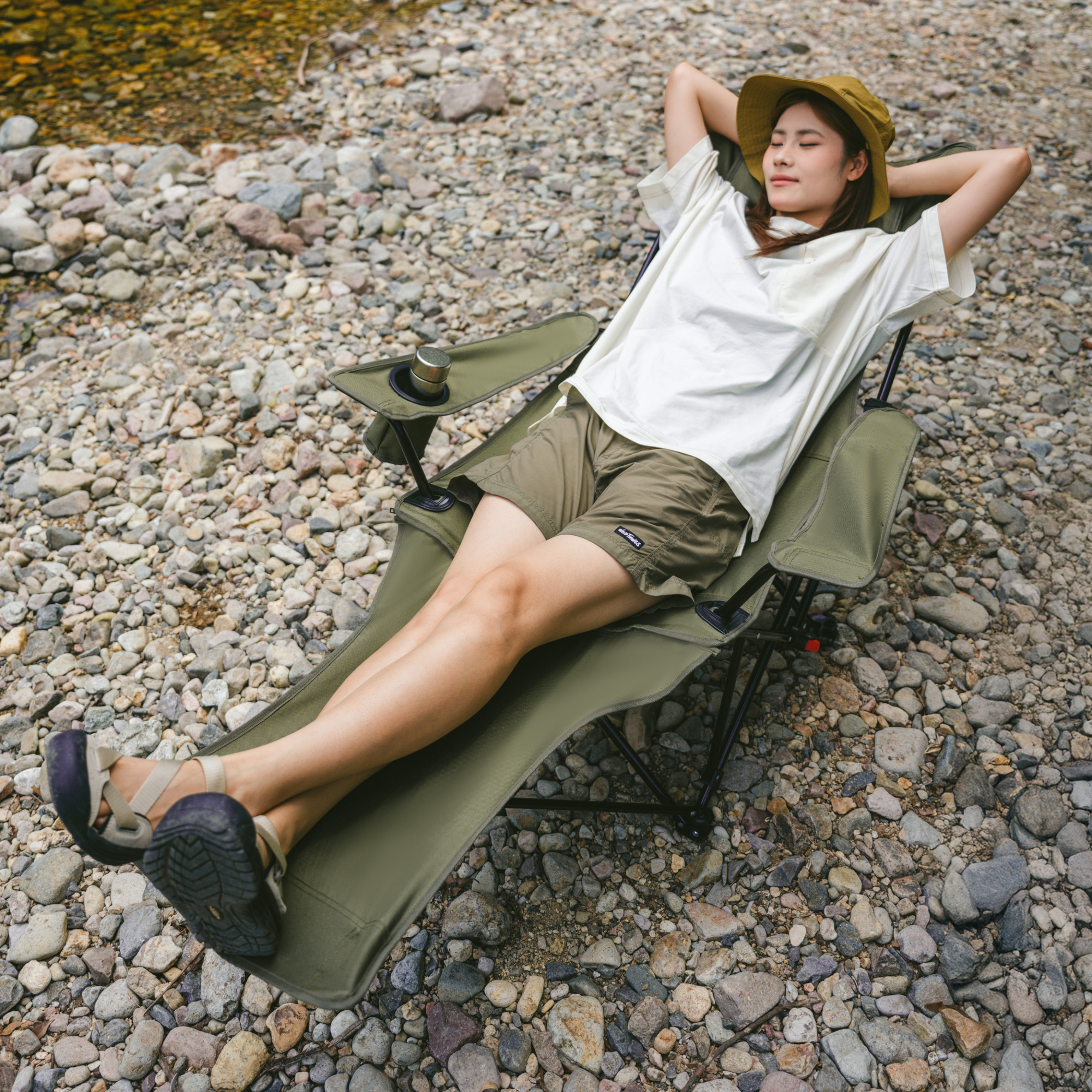 Кресло туристическое Naturehike Nightfall T05, 147х78,5х82 / 89 см, складное, до 150 кг. зеленое