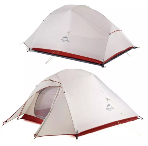 Палатка Naturehike Cloud Up Si 3-местная, алюминиевый каркас, сверхлегкая, серо-красная