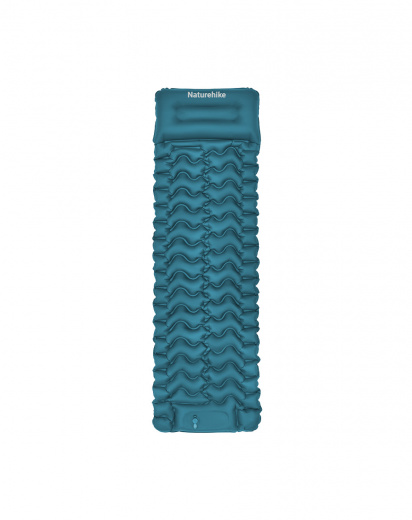 Коврик надувной Naturehike FC01 200х60х6,5 см, с подушкой, с насосом, голубой